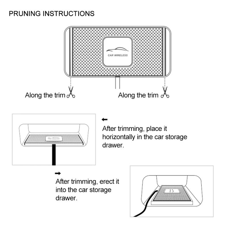Description Picture 6 of item15W Car Wireless Charger Mat Silicone Non-Slip Pad for iPhone 14 13 12 Pro Max Samsung Car Wireless Phone Charger Fast Charging