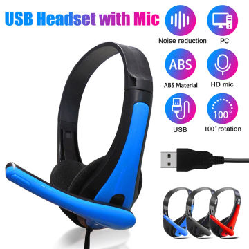 Play noise-canceling microphone wired headset universal USB gaming headset for PC/laptop