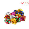 24/12pcs Colorful Crinkle Balls Sound Tin Paper Toy for Cat Durability Vocalization Dolls Playing Interactive Bite Squeak Toys