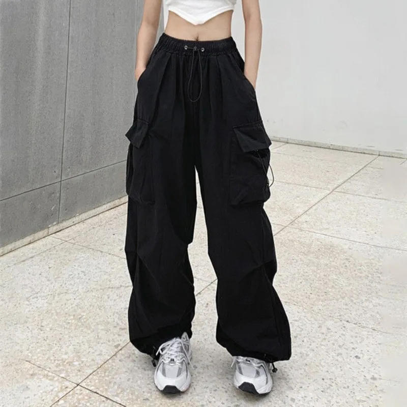 Description Picture 3 of itemY2k Women Streetwear Wide Leg Cargo Pants Casual Baggy Pant Straight With Big Pockets Jogging Trousers Vintage Female Sweatpants