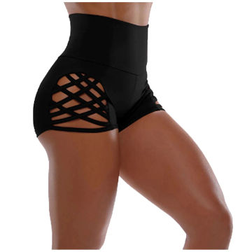 Women's Buttocks High Waist Solid Color Bandage Sweatpants Swim Shorts Fitness Stretch Control Panties Waist Slim Stretch Short