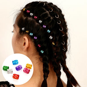 7Pcs Multicolor Hair Styling Braiding Dreadlocks Ring Braid Hoop Headwear Decor