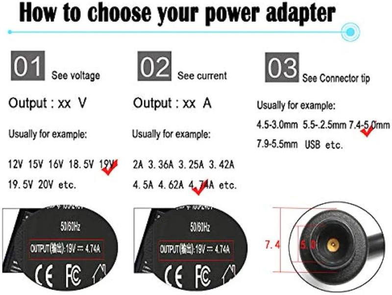 Description Picture 3 of item19V 4.74A 90W Laptop Ac Adapter Charger For HP Compaq 6715s 6720t 6910p 6730b 6730s 6735b 6735s 6830s 8510p 8510w 8710p 8710w