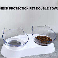 Cat Bowl Dog Bowl pet double bowl automatic drinking water flow protection cervical spine upset cat food bowl