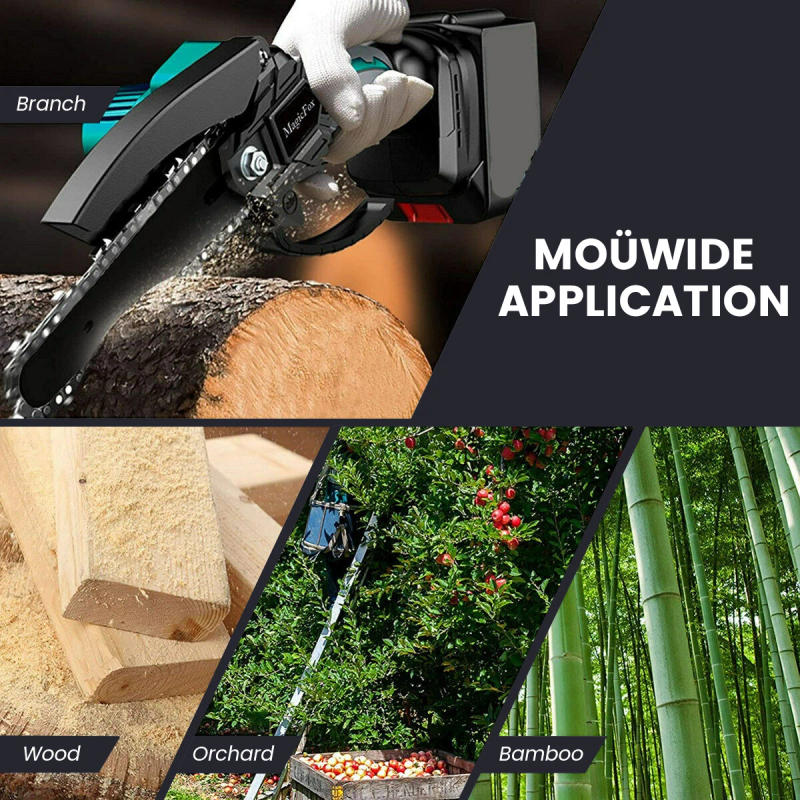 Description Picture 5 of item4/6 Inch Cordless Electric Chain Saw Handheld Electric Orchard Pruner Heat Dissipation Saw Cordless Logg For Makita 18V Battery