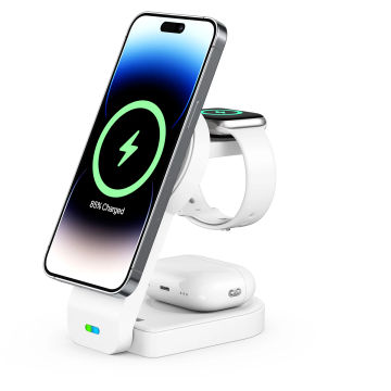 3-in-1 magnetic wireless foldable fast charging station base suitable for iPhone15 14 13 12 Pro Max Mini IWatch Airpods