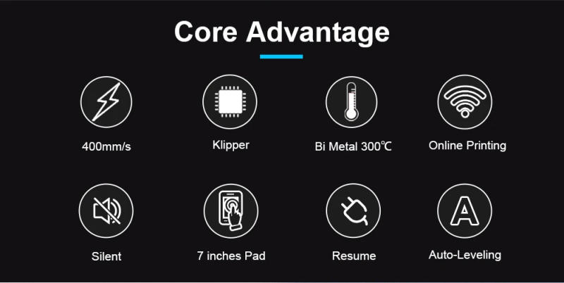 Description Picture 3 of itemFLSUN V400 FDM 3D Printer Fast 400mm/s Printing Speed Auto Leveling with Full Metal Direct Drive Extruder 7in PAD Touch Screem