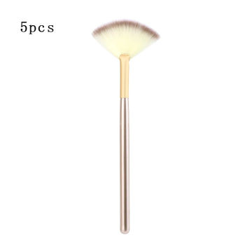 5pcs Fan Brushes Facial Brushes Soft Makeup Brush Cosmetic Applicator Tools Wooden Handle and Soft Fiber for Glycolic Peel Mask