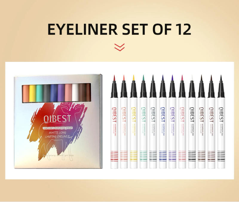 Description Picture 3 of itemColored Eyeliner Set Waterproof Eyeliner Pencil Long Lasting Matte Eye Liner Makeup Cosmetic Beauty Colorful Liner 12 Colors Kit