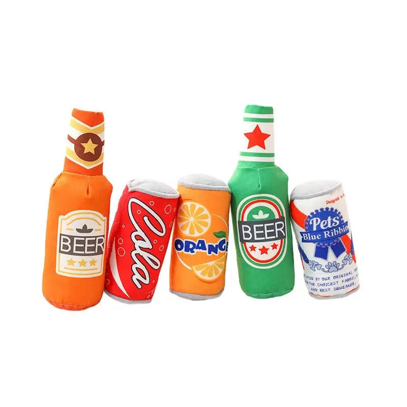 Description Picture 3 of itemBottle Shaped Plush Dog Toys For Small Large Dogs Squeaky Chew Toys  Funny Interactive Pets Accessories Supplies