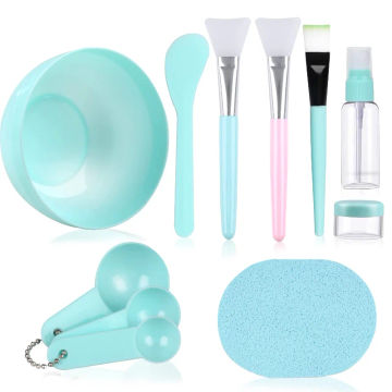 10 travel packagers skin care suits, skin care tool kits, mask bowl of silicon glue mask brushing cup scraper, wash face sponge