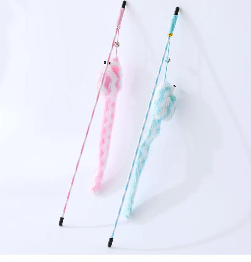 Description Picture 5 of itemCat Toys Funny Cat Stick Bouncy Rod Bell Bait Cat Toy Plush Longtail Mouse Stripe Funny Cat Stick Pet Supplies Cat Accessories