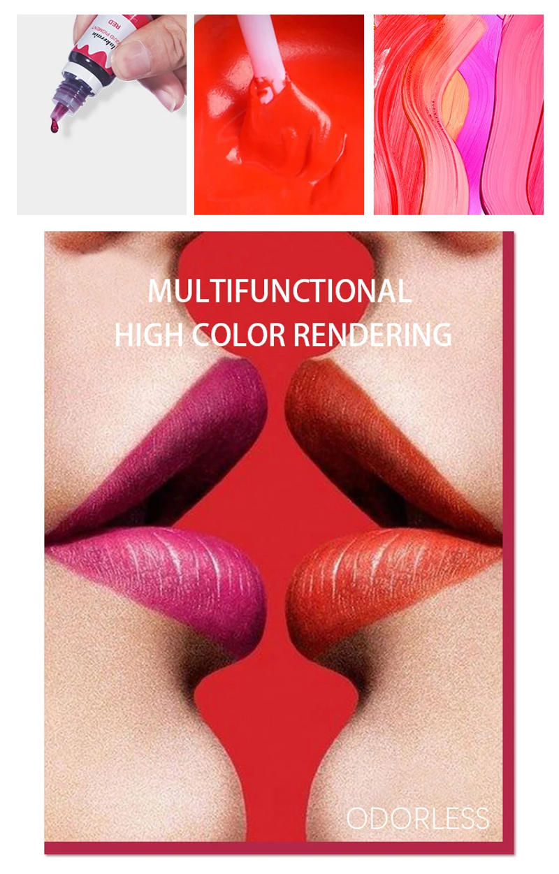 Description Picture 6 of item6Pcs/lot 10ml Liquid Pigment for Lip Gloss Diy Lipgloss Base Color Pigment Pink Red Long Lasting Dyeing Colorant  Epoxy Slime