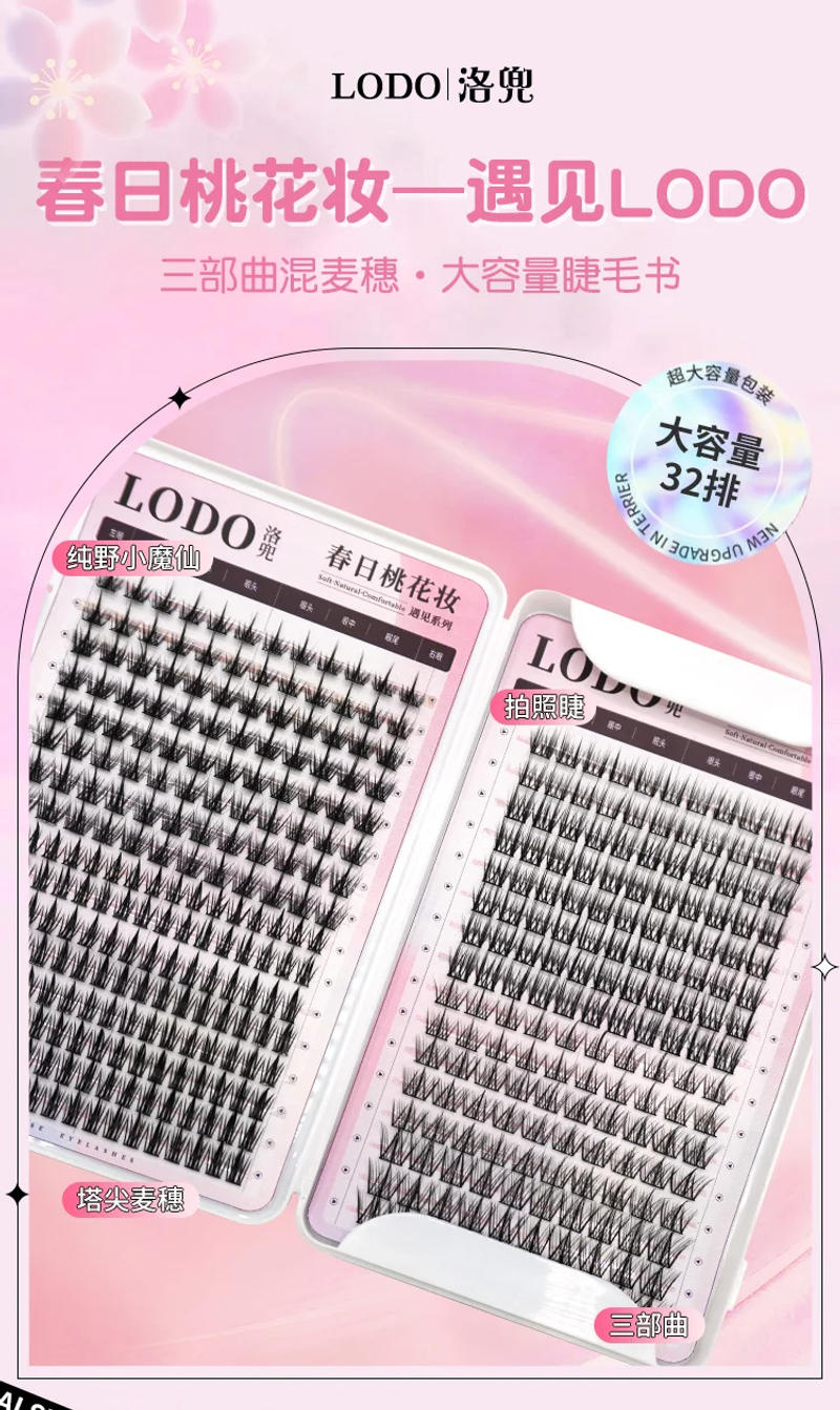 Description Picture 2 of item32Rows Manga Lash DIY Segmented False Mink Eyelashes 400bundles Big Cluster Lashes Book Faux Cilios Makeup Tool