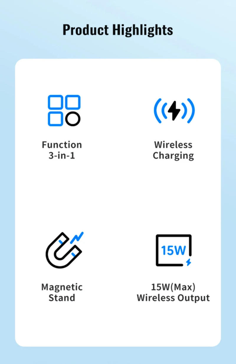 Description Picture 3 of item15W 3 in 1 Magnetic Wireless Chargers for iPhone 13 Pro Max Mini Charger for Apple Watch 7 6 SE 5 Airpods Pro 2 3 Charger Holder