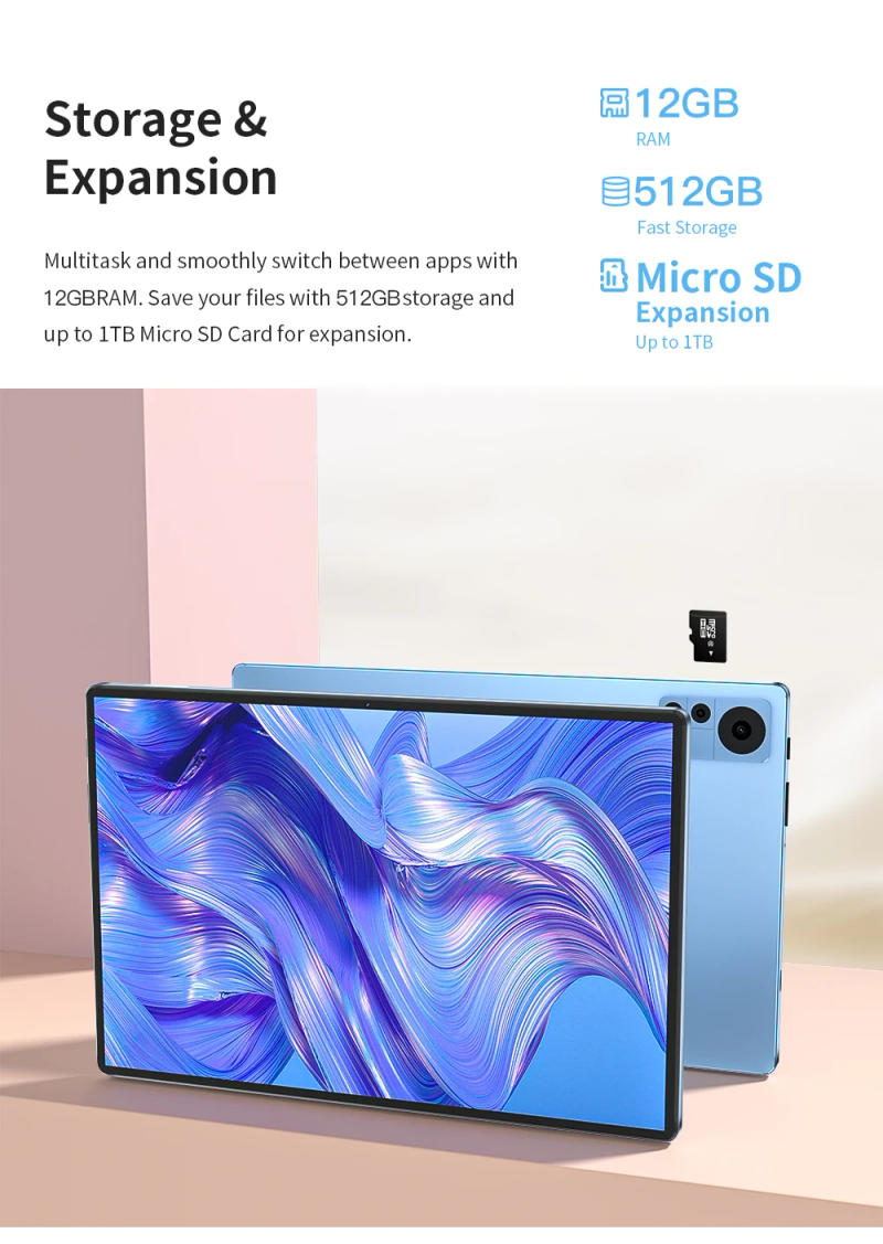 Description Picture 6 of item2023 Original Global Version Tablet Android 12 Pad 6 Pro 12GB+512GB Snapdragon 870 Tablets PC 5G Dual SIM Card or WIFI HD 4K Mi