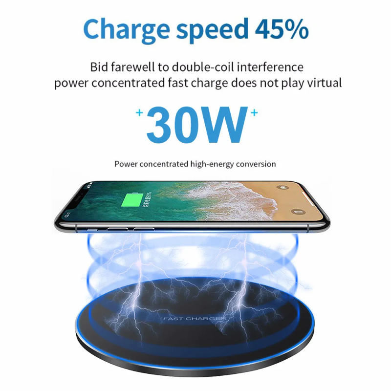 Description Picture 5 of item30W Quick Wireless Charger for Samsung S22 S21 S20 Fast Charging For iPhone 13 12 8 11 X XS XR Airpods Pro Induction Chargers