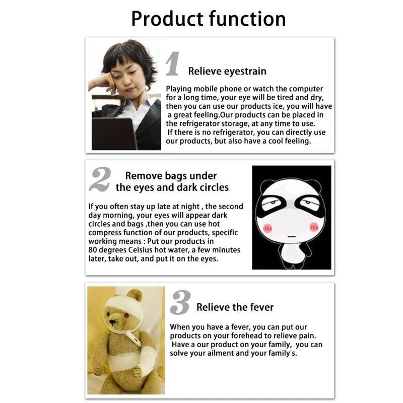 Description Picture 4 of itemSummer Style Eyes Masks Dark Circles Removal Eye Fatigue Relif Eye Gel Ice Goggles Sleep Masks 2018 New