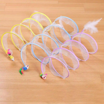 1Pc Cat Tunnel For Indoor Cats Collapsible Cat Toy Coil Spiral Colorful Springs Cat Pet Crinkle Tunnels For Indoor Pet Supplies