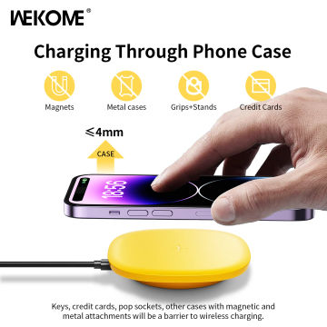 WEKOME 15W Wireless Charger Pad Type C Fast Charging Adapter Quick Charge QC 2.0 3.0 For iPhone14 Samsung S22 Pixel LG Airpods