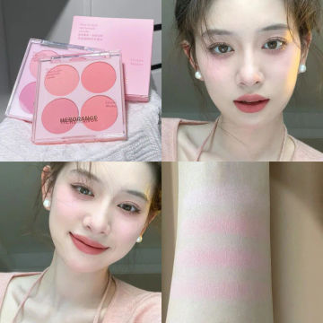 4 Color Blush Palette Matte Natural Cheek Tint Blush Mineral Powder Rouge Blush Palette Female Makeup Face Blusher Contouring