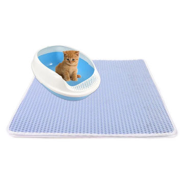 Square Solid Color Pet Litter Mat Double Litter Trap Waterproof Eva Litter Box Mat Cleaning Mat Cat Mat Odorless Waterproof