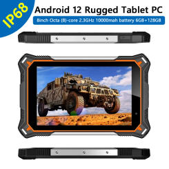 Top Selling 8inch Touch Screen Android 12 OS Rugged Tablets PC 6GB RAM 128GB ROM Industrial Computer Tablets Phone 10000mah IP68