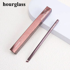 Hourglass 10 Angled Eyeliner Brush Synthetic Hair Gel Liquid Eyeliner Makeup Brushes Brown Metal Handle Eyeliner Makeup Tool