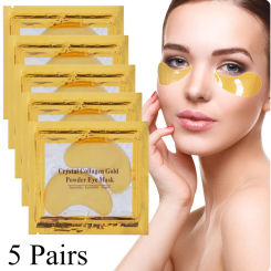 5 Pairs Crystal Collagen Gold Eyes Mask Reduce Dark Circles Eye Bags Anti Age Beauty Patches Lifting Firming Eyes Skin Care Mask