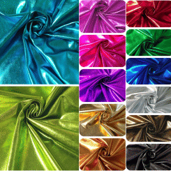 Shiny Metallic Spandex Light Reflect Fabric 4-Way-Stretch Foil Lycra Fabric Soft Faux Leather for Dress,Costume,Decor,By Yard