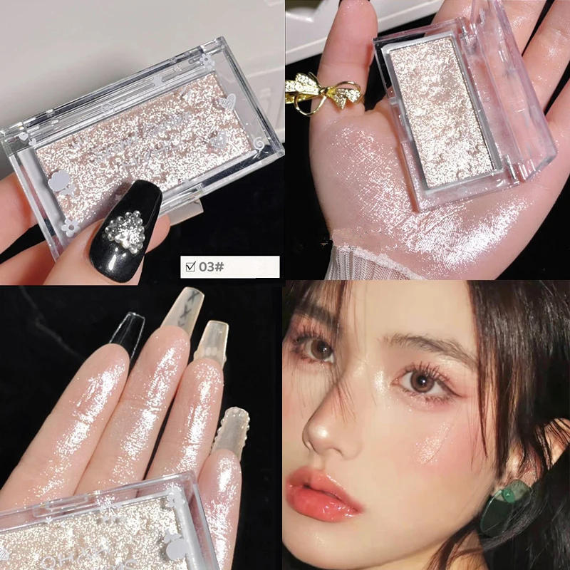 Description Picture 4 of itemDiamond Highlighter Glitter Pearlescent Lying Silkworm Eyeshadow Brighten Palette Waterproof Lasting Face Contour Makeup 4 Color