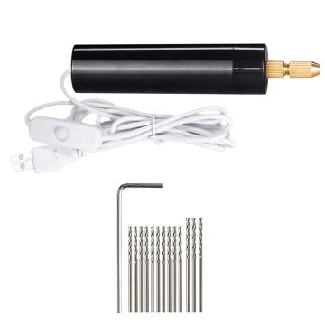 0.7-1.2Mm Micro-Electric Hand Drill Set for Resin Electric Mini Drill for Jewelry Making Electrical Pin Vise Kit