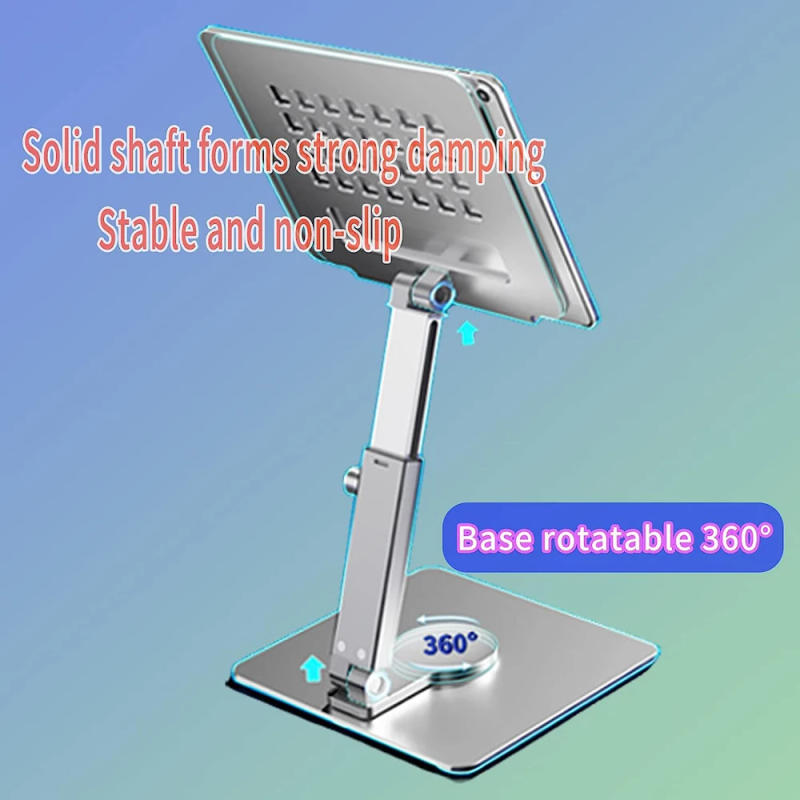Description Picture 3 of itemAluminum Tablet Stand 360°Rotating Folding Adjustable iPad Desk Stand Riser for iPad Air 4/Mini iPad 4.7-13.5