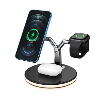 3 in 1 Magnetic Wireless Charging Station Mag-Safe Fast Wireless Charger Stand for iPhone 14 13 12 Pro Max Watch 8 7 Airpods Pro