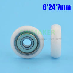 1pcs 6*24*7mm M6*24*7mm spherical cam, bearing pulley, POM polyformaldehyde roller, showcase / drawer pulley