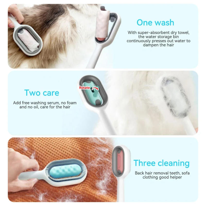 Description Picture 6 of itemClean Cat Dog Hair Removal Comb with Wipes Upgraded Pet Brush Katten Accessories Gatos Productos para mascotas Grooming Supplies