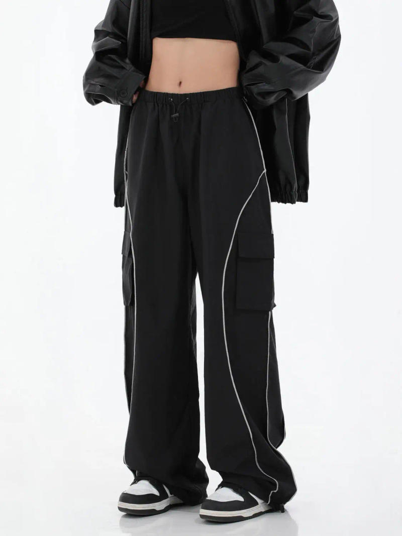 Description Picture 3 of itemWomen Vintage Oversized Hip Hop Joggers Harajuku Streetwear BF Female Sweatpants Wide Leg Trousers Casual Baggy Pants