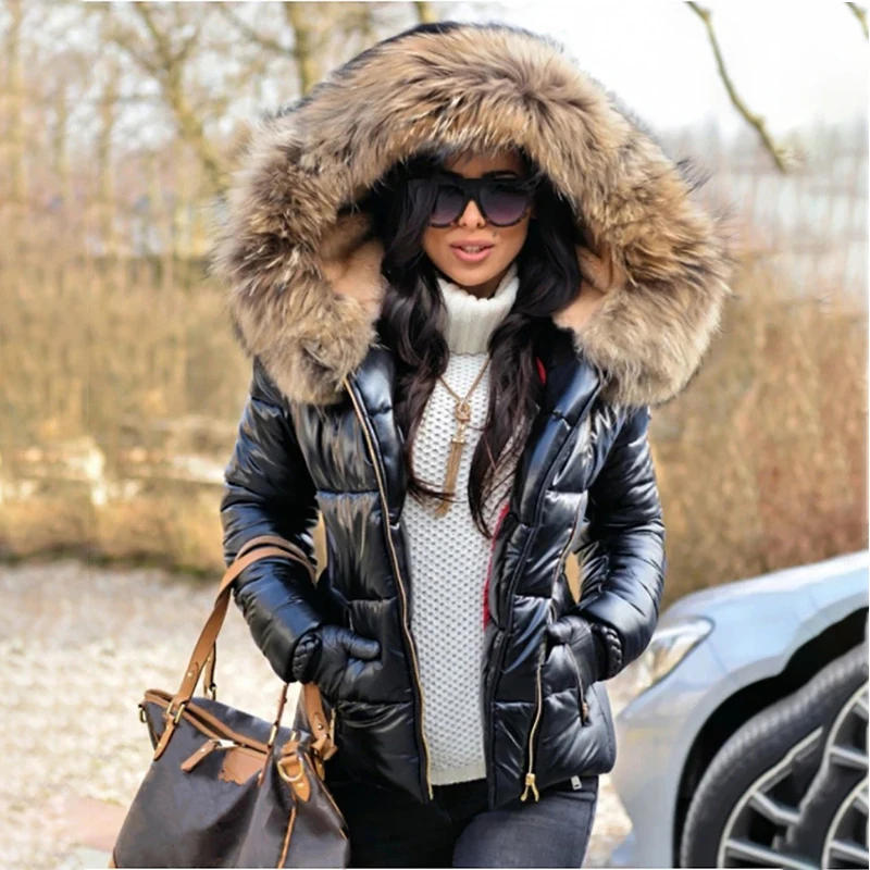 Description Picture 3 of itemWinter Jacket Women Parka Fur Collar Hooded Coat Casual Slim Short Jacket Fashion Female Jacket Cotton Padded Warm Outwear