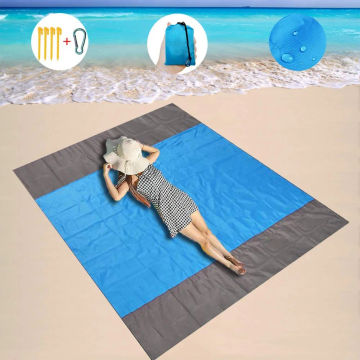 Beach Blanket Sandfree 82″ x 79″ Quick Drying Compact Soft Pocket Outdoor Beach Stuff Mat, Waterproof Picnic Blanket Beach Stuff