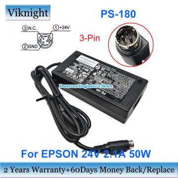 Genuine 24V 2.1A 50W PS-180 for Epson HH159B AC Adapter M159B M159F Printer Power Supply BS-210K TM-88 WP-520 TM-U300A TM-220B