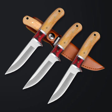 1pc Sharp Multi -purpose Barbecue Cut Meat Knife with Scabbard，EDC Portable Camping Small Straight Knife