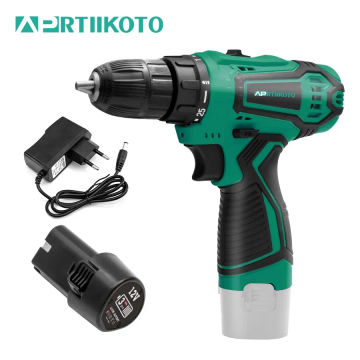 APRTIIKOTO Cordless Drill 12VF Electric Screwdriver Mini Cordless Power Driver DC Lithium Lon Battery 3/8