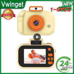 1~6PCS Children's Digital Camera Front Rear Dual-camera 2 Inch IPS Screen USB Charging with Lanyard Portable Toddler Camera