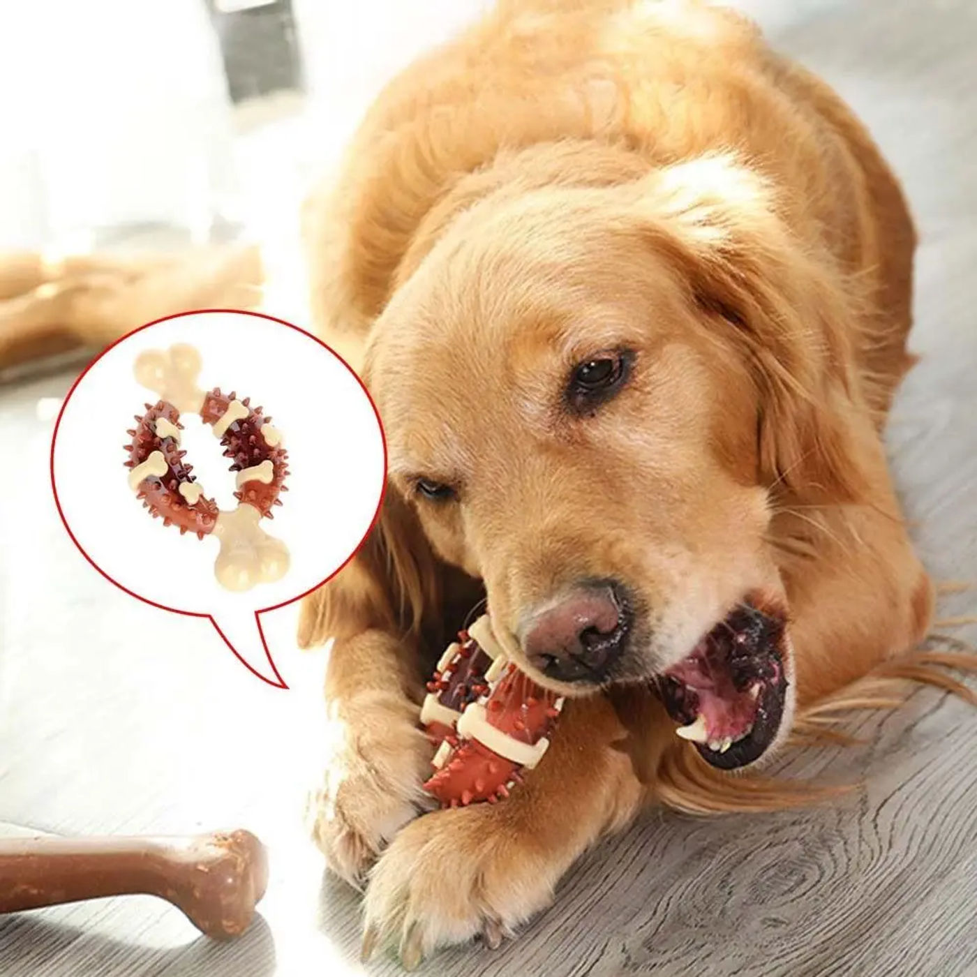 Description Picture 5 of itemDogs Chew Toys Durable Bite Resistant Bones Shape Teeth Cleaning Toys Indestructible Safe Pet Chewable Bones