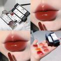 Black Grey Mirror Water Lip Gloss Sexy Red Lip Glaze Glass Lip Oil Waterproof Liquid Lipstick Clear Moisturizing Tint Lip Makeup