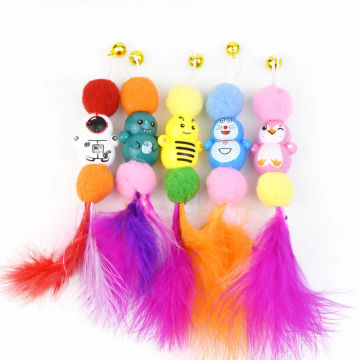 1Pcs Cat Toy Feather Replacement Head Bells Feather Freely Change Combinations Multi-type For Cat Stick Telescopic Rod DIY Tools