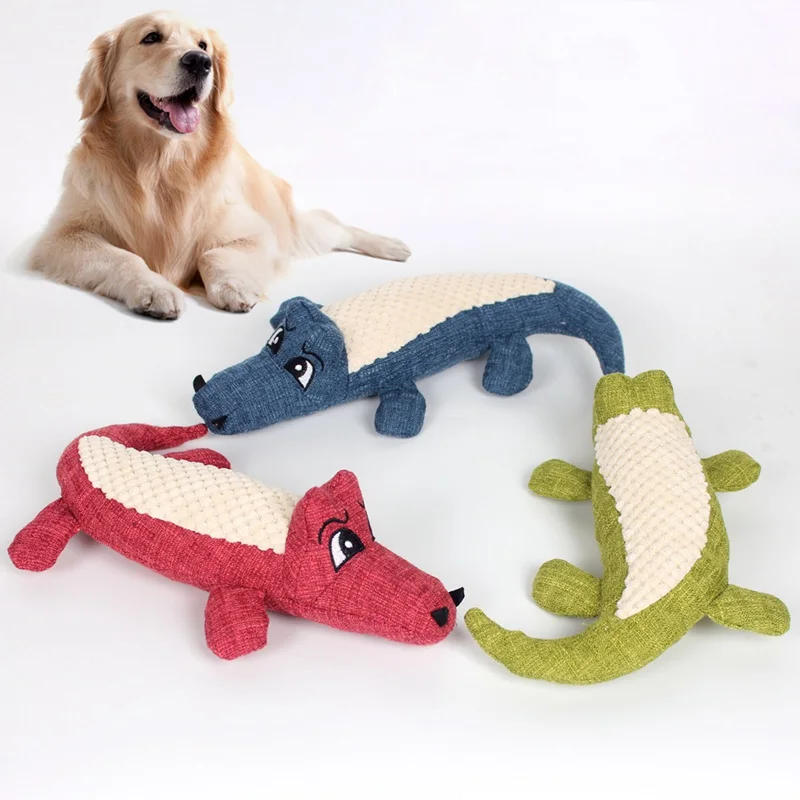 Description Picture 2 of itemDog Toys for Small Large Dogs Crocodile Plush Puppy Cat Toy Dog Chew Toy Cleaning Teeth Pet Toys Training Dog Accessories