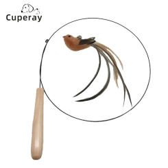 Pet Toys Interactive Wire Feather Bells Toy Long Teaser Cat Stick Toy Kitten Wand Fishing Rod Steel Wire Funny Pet Cats Supplies