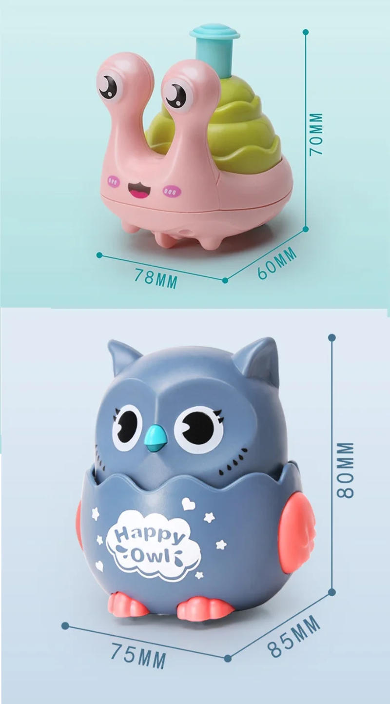 Description Picture 2 of itemCute Owl Snail Shaped Pet Toys Press Mechanical Sliding Funny Classic Wind Up Toys for Small Midum Puppy Cat Dogs Plastic Gift