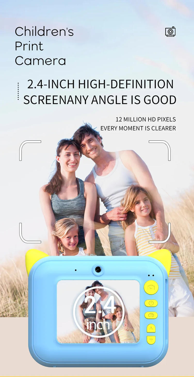 Description Picture 6 of itemKid Instant Print Camera Thermal Printing Camera Digital Photo Camera Girl's Toy Child Camera Video Boy's Birthday Gift